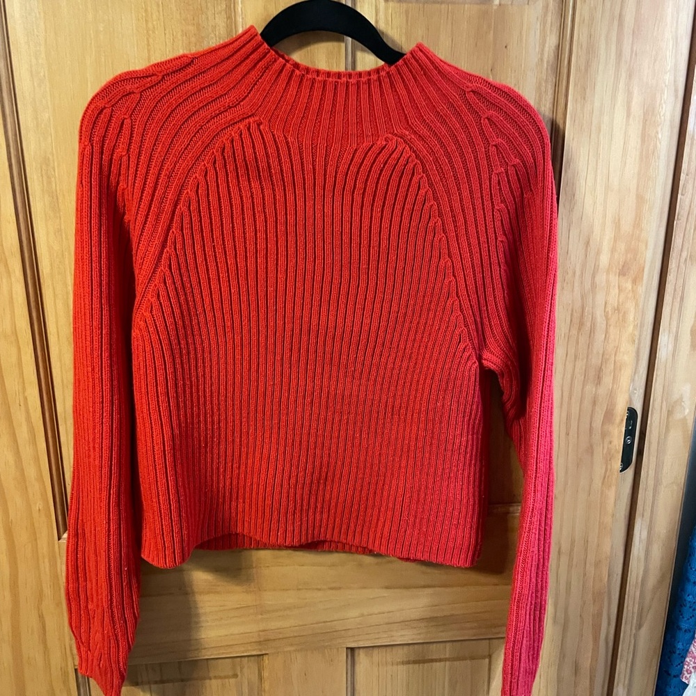 H&M Bright Red Ribbed Sweater